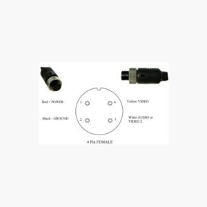 Cable mount plug & socket set female 4 pin drawing