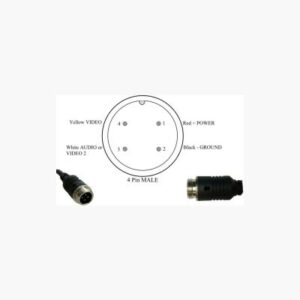 Cable mount plug & socket set male 4 pin drawing