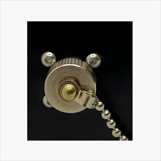 Panel mount cable with cap on